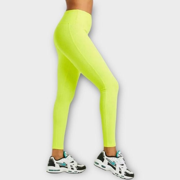 Year of Ours Malibu Ribbed Legging in Highlighter Yellow Women’s Size XS NWT - Picture 2 of 7